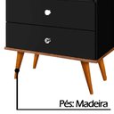 Ver imagem 4 de Mesa Cabeceira 2 Gavetas Preto/Jequitibá J&A Móveis Status 69x60x34
