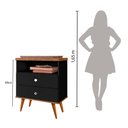 Ver imagem 7 de Mesa Cabeceira 2 Gavetas Preto/Jequitibá J&A Móveis Status 69x60x34