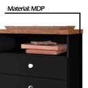 Ver imagem 3 de Mesa Cabeceira 2 Gavetas Preto/Jequitibá J&A Móveis Status 69x60x34