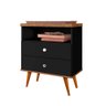 Mesa Cabeceira 2 Gavetas Preto/Jequitibá J&A Móveis Status 69x60x34 - 2