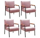 Ver imagem 1 de Kit 04 Poltronas Decorativas Jade para Sala de Estar, Recepção - Veludo Rosê