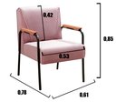 Ver imagem 4 de Kit 04 Poltronas Decorativas Jade para Sala de Estar, Recepção - Veludo Rosê