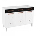 Ver imagem 1 de Balcão de Cozinha para Pia em Aço Mirage New 3 Portas 3 Gavetas Branco/Preto - Telasul