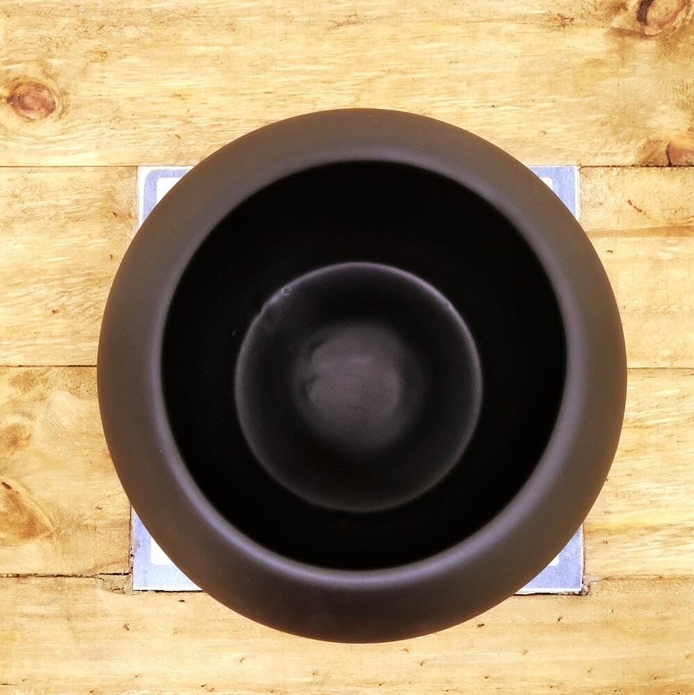 Vaso Redondo de Cerâmica Preto Fosco - 2