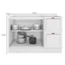 Ver imagem 4 de Conjunto Balcão 120cm c/Tampo, 3 Aéreos Unna - Branco/Carvalho Oak