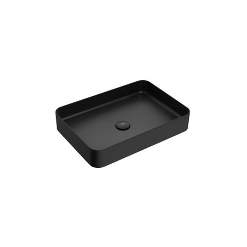 Cuba de Apoio Retangular Li.13050.bl.mt.val Luxo Black Matte 500mm - Deca Deca Cubas Inox