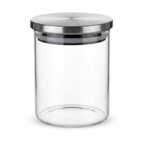 Pote Hermético de Vidro 450ml com Tampa de Metal Pequeno