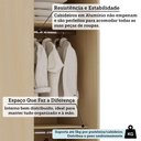 Ver imagem 2 de Guarda Roupa de Canto Mônaco 1 Porta de Bater sem Gavetas MDP Alumínio Bronze Carvalho-Vidro