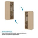 Ver imagem 6 de Guarda Roupa de Canto Mônaco 1 Porta de Bater sem Gavetas MDP Alumínio Bronze Carvalho-Vidro
