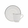 Conjunto de Xícara de Chá com Pires 06 Peças Itamaraty Prata Schmidt - 2