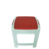 Banqueta Plástica Branco C/ Vermelho Resistente até 100kg - 6