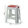 Banqueta Plástica Branco C/ Vermelho Resistente até 100kg - 2