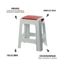 Ver imagem 3 de Banqueta Plástica Branco C/ Vermelho Resistente até 100kg