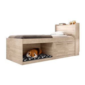 Cama Solteiro com Espaço Pet Nicho Puppy Framar Moveis:amarula