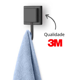 Gancho Cabideiro Porta Toalha Piatina Preto Ótima Fixação - 1