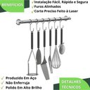 Ver imagem 5 de Porta Utensílios e Talheres 40cm com 6 Ganchos Cromado Fs