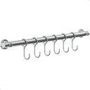 Ver imagem 1 de Porta Utensílios e Talheres 40cm com 6 Ganchos Cromado Fs