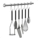 Ver imagem 2 de Porta Utensílios e Talheres 40cm com 6 Ganchos Cromado Fs