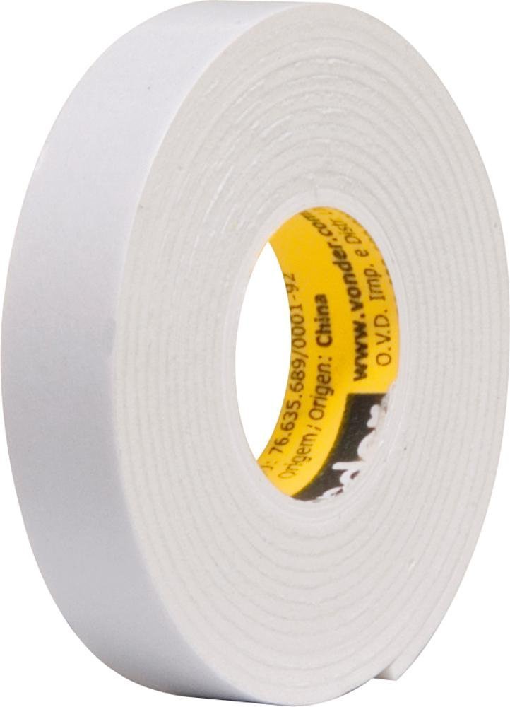 Fita dupla face espuma 12mmx1,5m branca - Vonder - 1