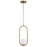 Lustre Pendente Arco Dourado Bola Globo Esfera Opaco Leitoso Cabeceira Cozinha Ilha Escritório Inl93 - 1