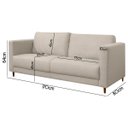 Ver imagem 4 de Sofá Fixo Living Lisboa 2 Lugares 170cm D28 Linho - Sofa Store:linho Bege Claro