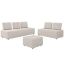 Ver imagem 2 de Sofá 6 Lugares para Sala de Estar Living Modular Adah M03 Bouclê Cru - Lyam Decor