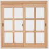 Janela Vitrô de Madeira 100x80x12 Modelo Quadriculada Duas Folhas - 1