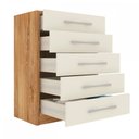 Ver imagem 7 de Cômoda 5 Gavetas Monique Naturale/Off White - Panorama Móveis