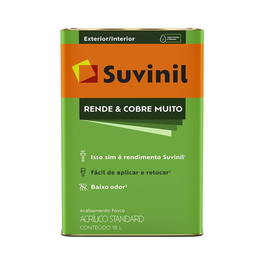 Tinta Suvinil Rende Cobre Muito Fosco 18L Cromo Suave - 1 Tinta Suvinil Rende Cobre Muito Fosco 18L Cromo Suave - 1