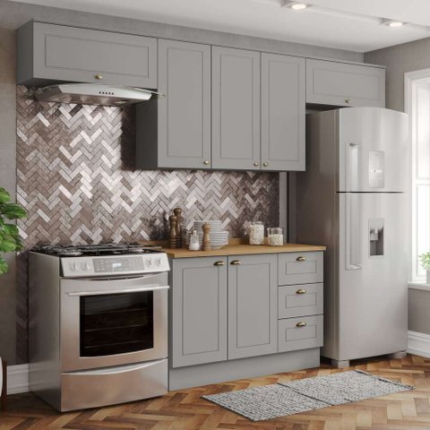 Cozinha Compacta 4PÇ Pfog/Gelad Ctamp 100% MDF Americana Henn