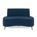 Ver imagem 2 de Sofá 2 Lugares Living 135cm Pé Palito Maraú Veludo K01 - D'Rossi Cor Azul Marinho