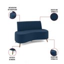 Ver imagem 7 de Sofá 2 Lugares Living 135cm Pé Palito Maraú Veludo K01 - D'Rossi Cor Azul Marinho