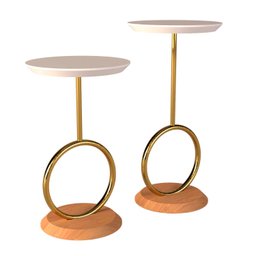 Mesa de Apoio Lateral Canto Fanny Maior Madeira com Estrutura Metal - 1
