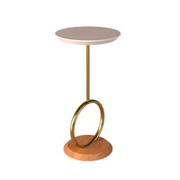 Mesa de Apoio Lateral Canto Fanny Maior Madeira com Estrutura Metal - 2