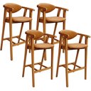 Ver imagem 1 de Kit 04 Banquetas Alta Cozinha Bancada Bar Sala de Jantar Fixa Cecília L02 Couríssimo Whisky - Lyam D
