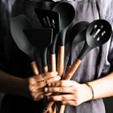 Ver imagem 3 de Kit Utensílios de Cozinha Jogo Completo 19 Peças - Preto