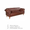 Sofá Chesterfield Duque 3 Lugares Couro Caramelo - 6