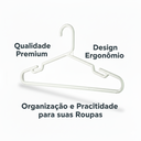 Ver imagem 4 de 100 Cabide de Roupa Branco Resistente Cavado Antideslizante