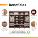 Ver imagem 4 de Guarda Roupas Casal 2 Portas de Correr 4 Gavetas 100% MDF Flex Imola