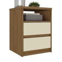 Ver imagem 2 de Mesa de Cabeceira Quarto 45cm C/ 2 Gavetas e Nicho 100% Mdf Cor:nogueira com Areia