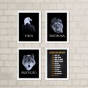 Ver imagem 2 de Kit 4 Quadros Motivacionais Para empresa 45x34cm:madeira Preta