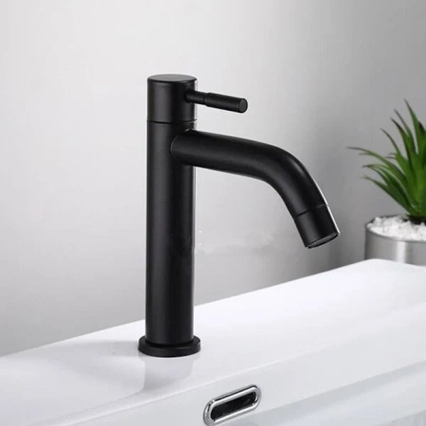 Torneira Baixa Bica Clean Lavabo/ Banheiro Aço Inox Preto Fosco