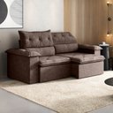 Ver imagem 1 de Sofá Retrátil e Reclinável 4 Lugares Suede Dream Touch Marrom Cupuaçu 240cm CabeCasa MadeiraOriginals Madeiraoriginal