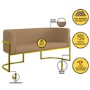 Ver imagem 2 de Sofá 2 Lugares Veludo Moderno Base Metal Gold – Balaqui Cor:capuccino