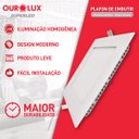 Ver imagem 2 de Plafon Led de Embutir 24w 6500k Bivolt Quadrado Superled Ourolux