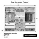 Ver imagem 2 de Guarda Roupa Casal Fusion 3 Portas 4 Gavetas Branco