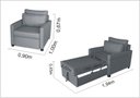 Ver imagem 4 de Poltrona Cama Meca_Mm Que Se Transforma em Sofá Cama Solteiro Resistente e Confortável em Sarja Algo