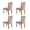 Conjunto 4 Cadeiras Safira em Madeira Maciça e Tecido Veludo Móveis Mundial - 2