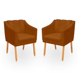 Kit Poltrona Cadeira para Sala Confortável e Moderna Mila Suede - 1
