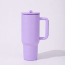 Ver imagem 1 de Copo Térmico Tr-018 1200ml Inox com Canudo, Alça, Tampa 40OZ, com Bico, Tampa Transparente:Lilás